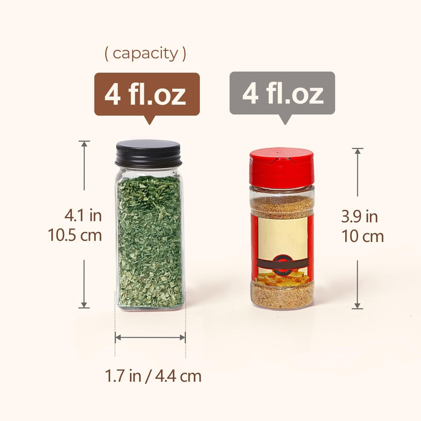 6Pcs 120Ml Glass Spice Jars with Shaker Lids and Labels, Spice Jars Trial Set & Supplement Set, Empty Spice Containers and Square Spice Bottles for Kitchen and Seasoning