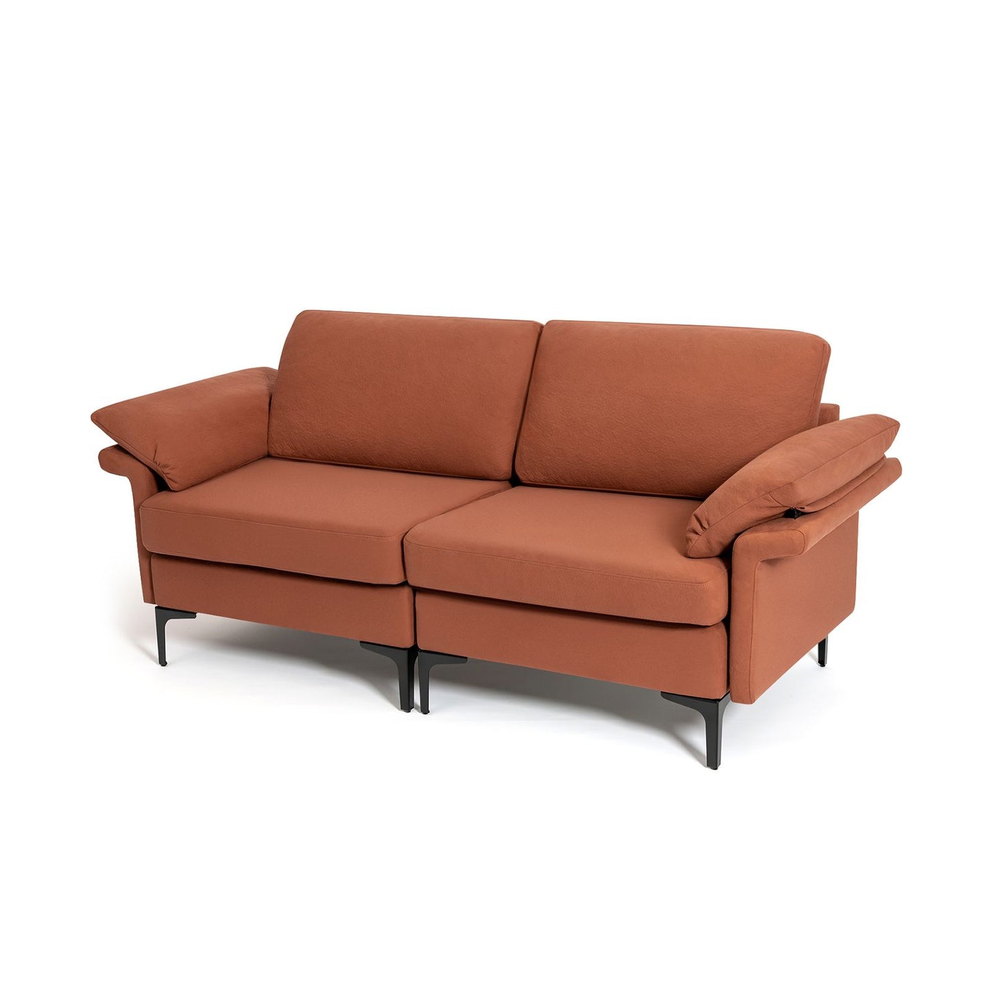 L-Shaped 2-Seater Upholstered Sectional Couch