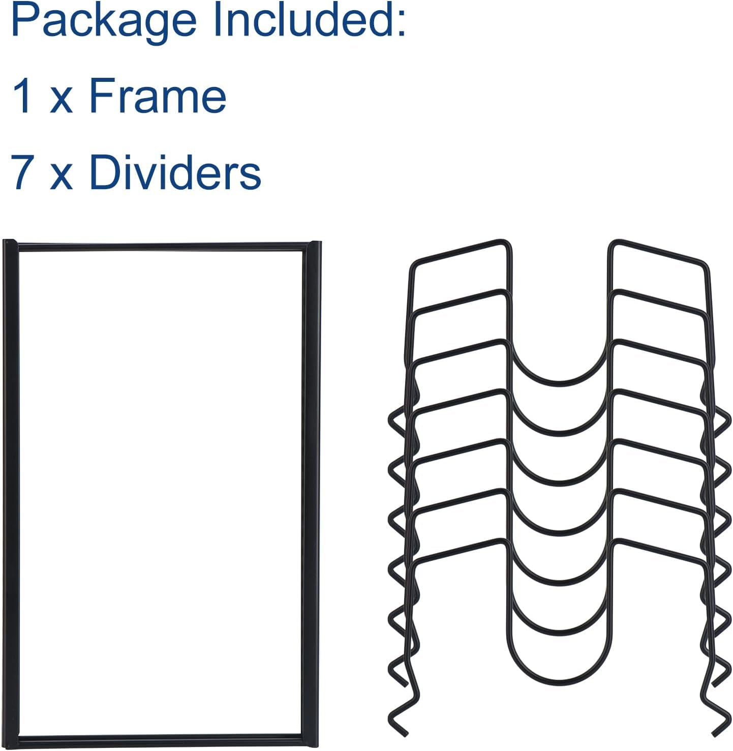 7+ Lid Organiser, Adjustable Kitchen Cupboard Organiser for Pan Lids, Cutting Boards and Plates, Black