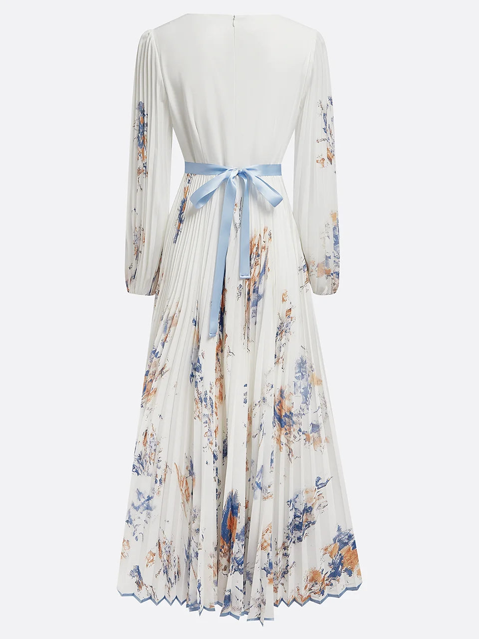 Halston | Women'S Graduation Dress with Pleated Skirt and Long Sleeves | Elegant