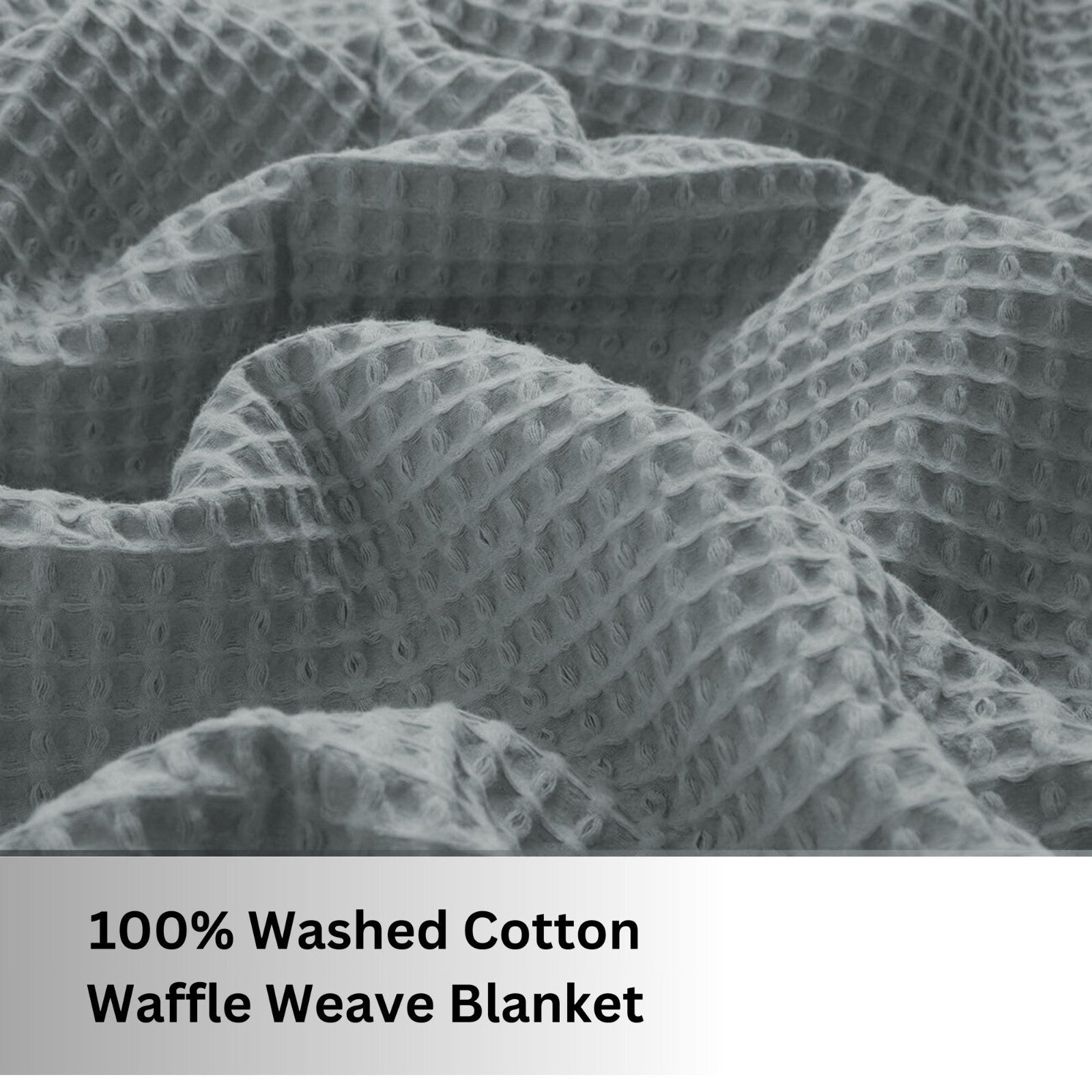 100 PURE COTTON Honeycomb Waffle Throw Snug Warm Sofa Bed Throw Large Pillowcase