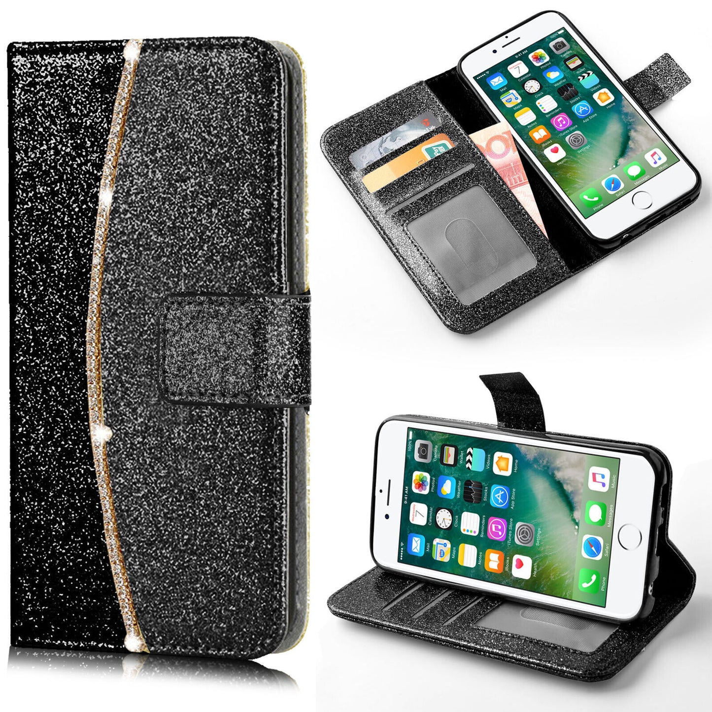 Case for Iphone 16 Pro Max 15 14 13 12 11 X XR Flip Leather Wallet Phone Cover