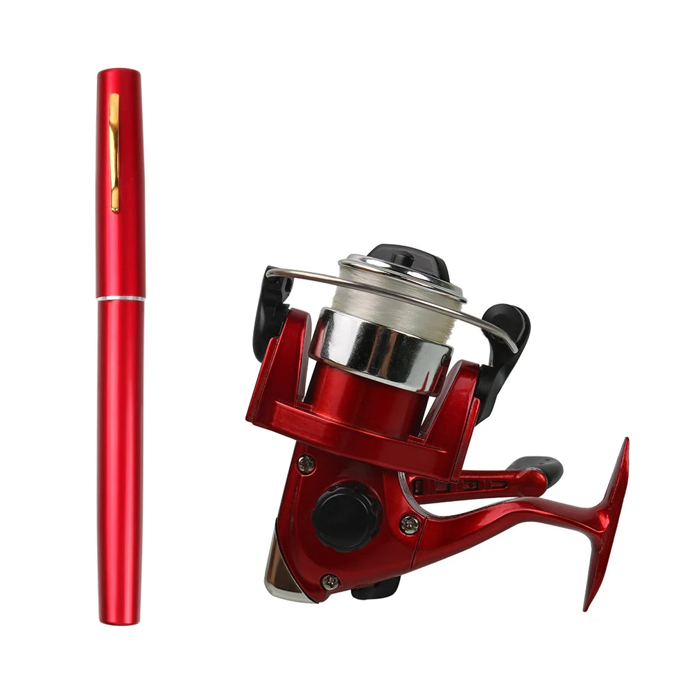 Five Colors Fishing Rod Reel Combo Ultra Lightweight 1.0M Mini Telescopic Pocket Pen Fishing Rod Pole + Reel Pesca