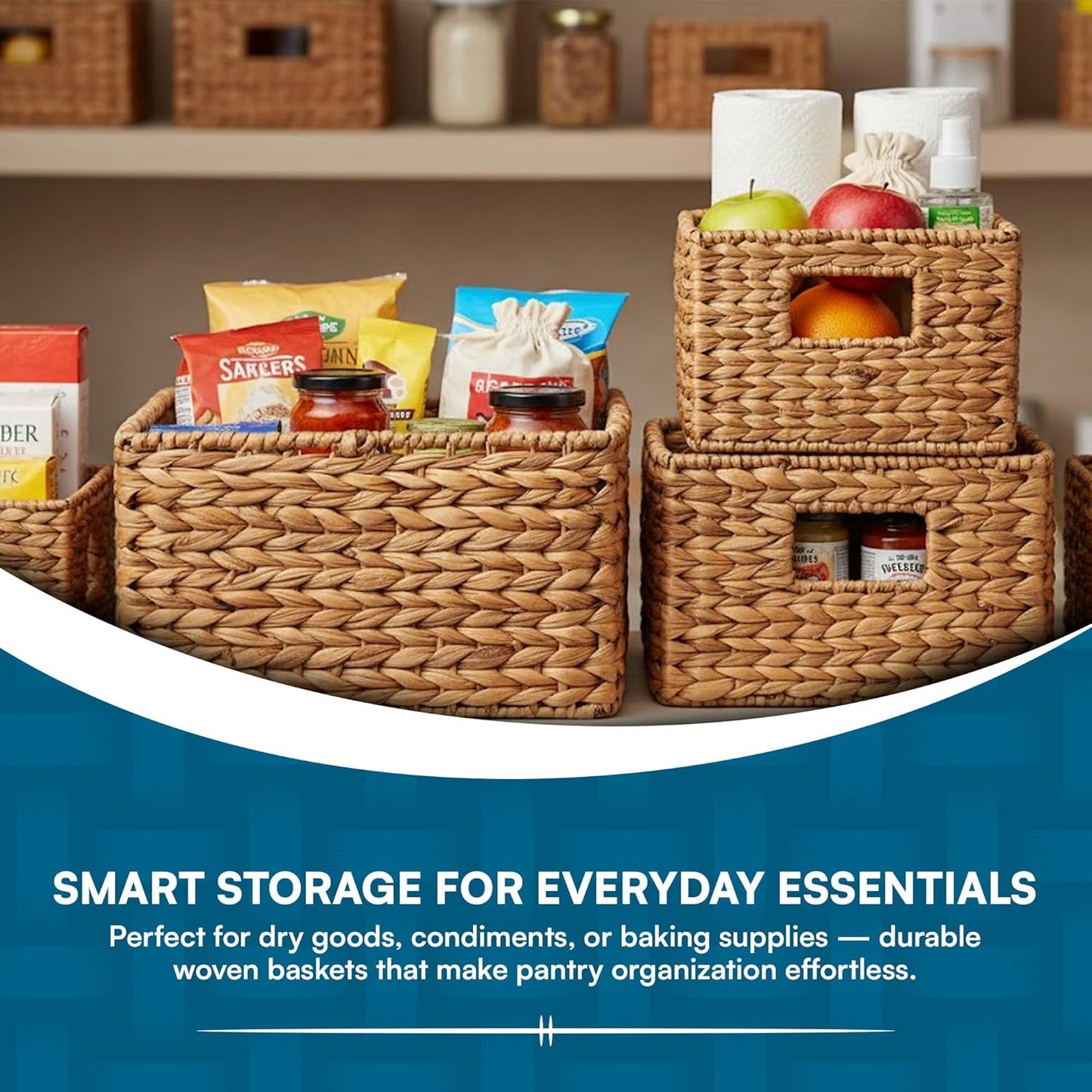 STO-02882 Nesting Banana Leaf Baskets, Multisize, 3-Pack,Natural