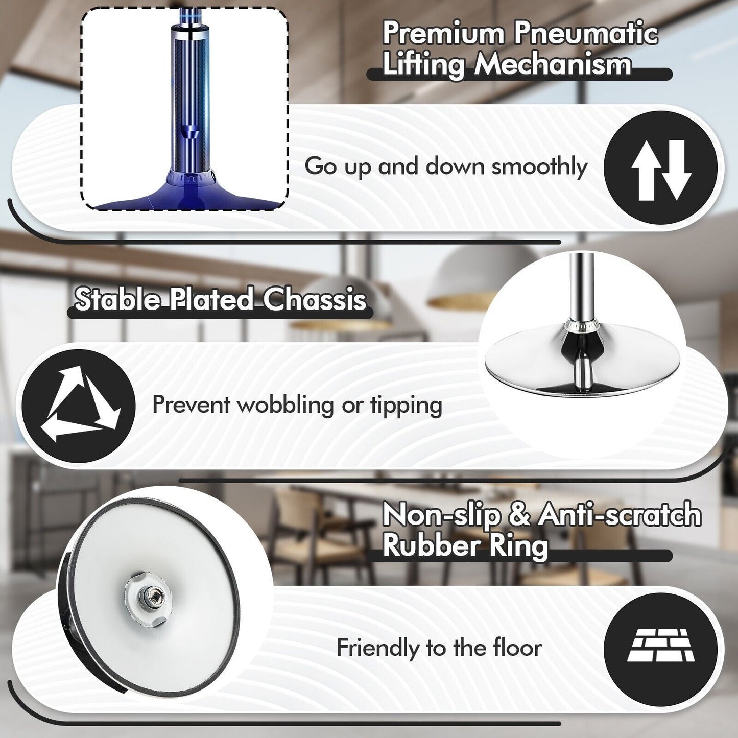 360° Swivel Vanity Stool with Removable Tray Lid