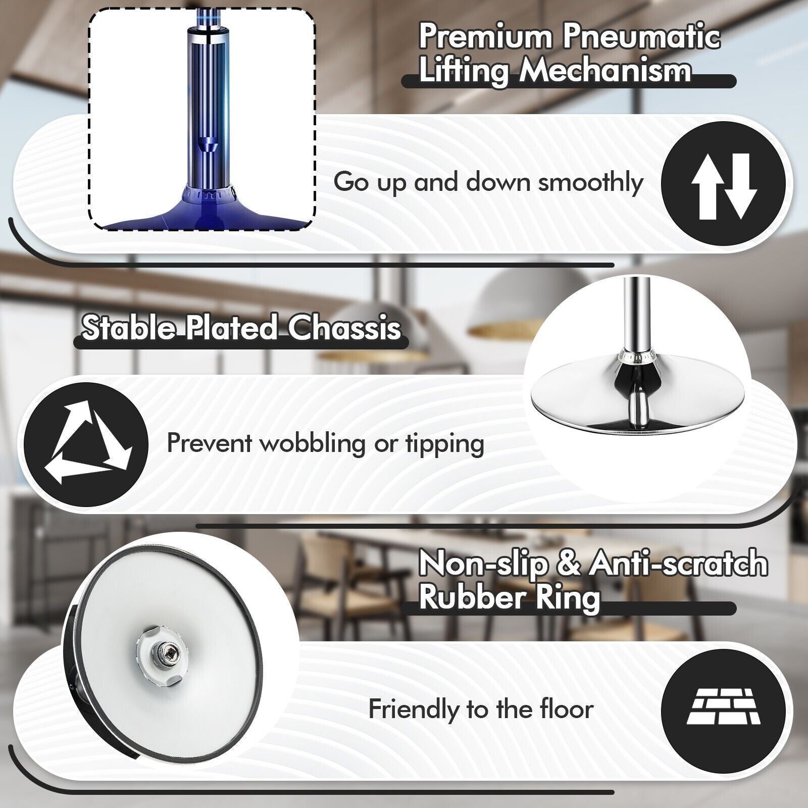 360° Swivel Vanity Stool with Removable Tray Lid